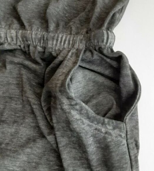 Allison Brittney Jersey Knit Charcoal Maxi Dress Drawstring Tie & Side Pockets - Picture 9 of 10